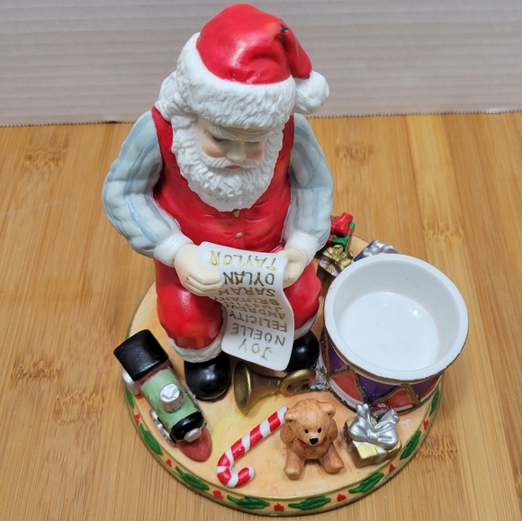 PartyLite Santa Checking His List candle holder Party Lite Santa's List votive - Picture 2 of 13